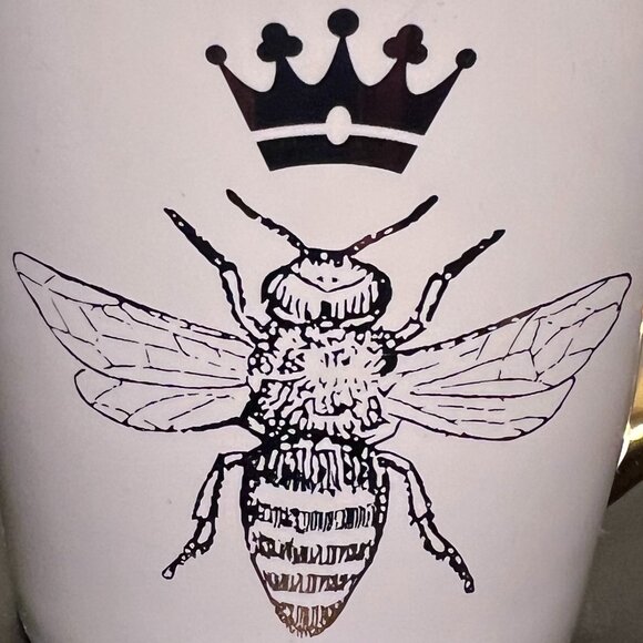 Modern Expressions QUEEN BEE Ceramic Mug ~ Metallic Gold Accents ~ Honey Bee - Picture 7 of 11